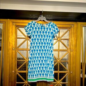 Hatley Blue and White Patterned Mini Dress